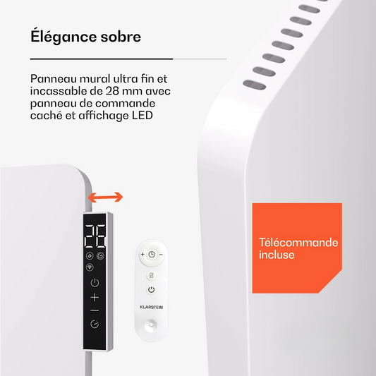 Panneaux rayonnant carbone Klara télécommande + thermostat intégré