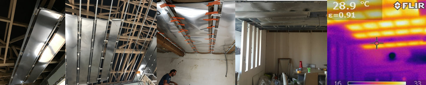 Chauffage par le plafond , membrane carbone 30cm - 160W/m2 (Copie)